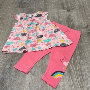 Tangerine Sky 9 Month Baby outfit 2 Piece Birds Ostrich OC12